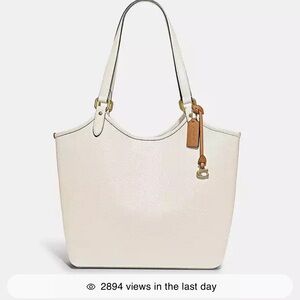 Coach Day Tote Bag in Brass/Chalk (off white color)